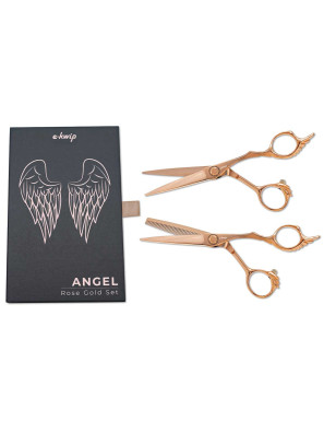 E-Kwip Kappersschaar Set Angel Rose Gold 5.5 + Effileer 5.5