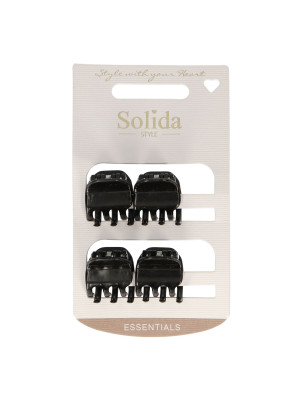 Solida Klemmetjes Zwart Groot 4st.