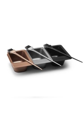 Verfbakjes Set Brons - Zilver - Zwart incl Kwasten