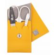 Erbe Solingen 3-delige Manicure Etui met Drukknoop sluiting Mosterd Geel (ERBE9671)