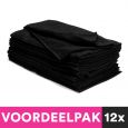 12 Stuks Handdoek Diep Zwart 50x85cm Voordeelpakket