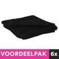 6 Stuks Handdoek Barber Katoen 25x75cm Zwart Voordeelpakket