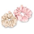 Beauty Pillow Luxury Silk Scrunchies - Champagne & Pink