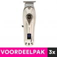 3 Stuks iClipper Trimmer I14 PRO Draadloos Zilver Voordeelpakket