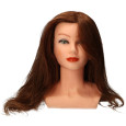 Beaux Cheveux Oefenkop Dames Fayenna 100% Human Haar Kastanje Bruin 45cm