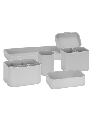 VoorNails Bureau Organizer Containers Set Grijs 5-delig