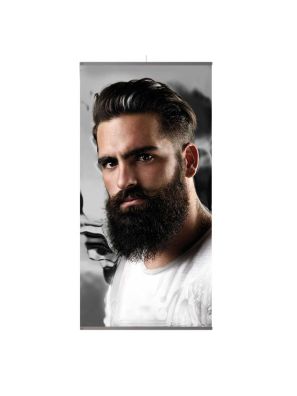 Trend Design Banner Platin Model Heren met Baard 50x100cm