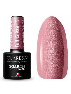 Claresa UV/LED Gellak 5ml Full Glitter 5 Warm Pink
