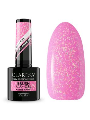 Claresa Brush Easy Gel Glitter Pink 5ml