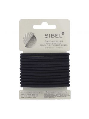 Sibel Elastiekjes Zwart Groot 12st.