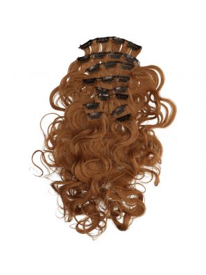 Hair Angels Clip-In Extensions Complete Set 10 Banen Wavy Mahogany Brown
