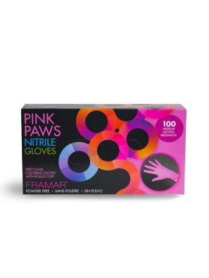 Framar Pink Paws Poedervrije Nitrile Handschoenen Maat Medium 100st.