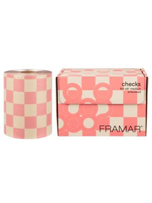 Framar Beige & Pink Checks Embossed Folie Rol 320FT