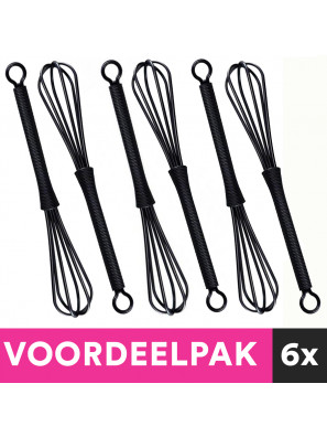 6 Stuks Kleurmixer Kunststof Garde Zwart Voordeelpakket