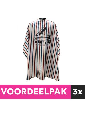 3 Stuks Kaplaken Barbershop Gestreept met Print Voordeelpakket