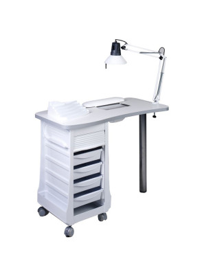 Sibel Manicuretafel Margot met Geïntegreerde Stofzuiger en Ladeblok Wit