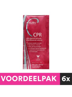6 Stuks Malibu C CPR Color Pigment Remover Sachet 20gr. Voordeelpakket