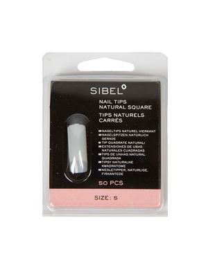 Sibel Nails Nageltips Natural Square Size 5 50st.