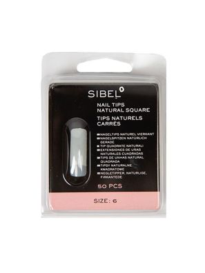 Sibel Nails Nageltips Natural Square Size 6 50st.