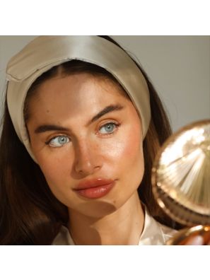 Beauty Pillow Luxury Silk Glam Band Champagne