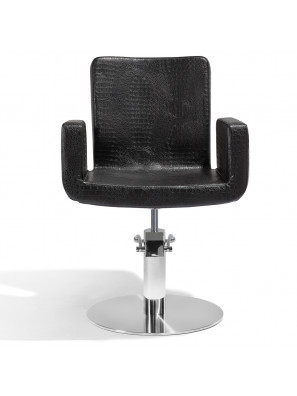 Sibel Kappersstoel Attractio Croco Zwart met Ronde Voet