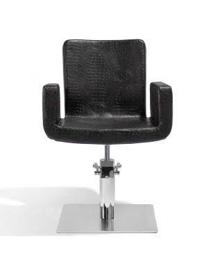 Sibel Kappersstoel Attractio Croco Zwart met Vierkante Voet