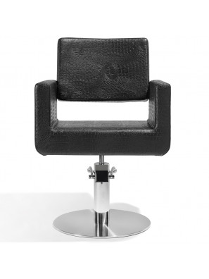 Sibel Kappersstoel Felicitas Croco Zwart met Ronde Voet