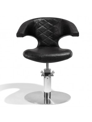 Sibel Kappersstoel Sensualis Croco Zwart met Ronde Voet