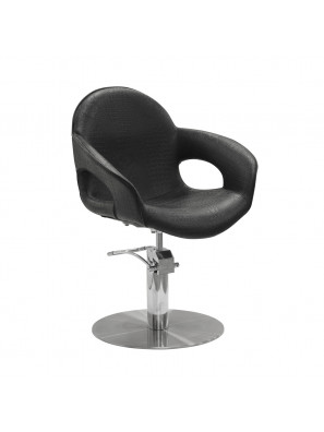 Sibel Kappersstoel Capricious Croco Zwart met Ronde Voet