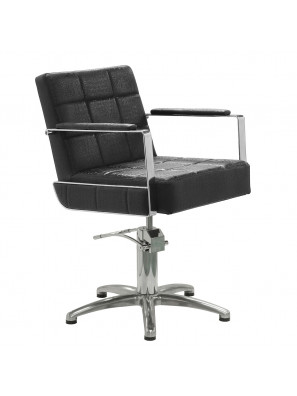 Sibel Kappersstoel Celestino Croco Zwart met 5 Ster Voet