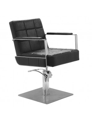 Sibel Kappersstoel Celestino Croco Zwart met Vierkante Voet