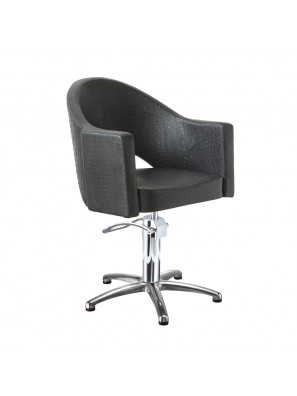 Sibel Kappersstoel Magnus Croco Zwart met 5 Ster Voet