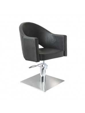 Sibel Kappersstoel Magnus Croco Zwart met Vierkante Voet