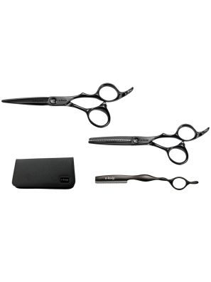 E-Kwip Kurayami Set Zwart 6.0 Kappersschaar + Coupeschaar + Razor