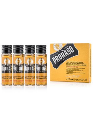 Proraso Hot Oil Beard Treatment Wood & Spice 4x17ml