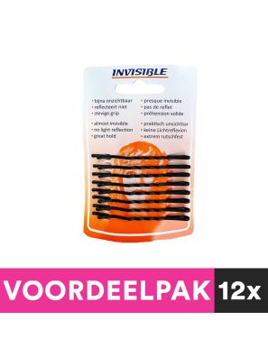 12 Stuks Invisible Schuifjes Newey Kaartje Zwart Lang Voordeelpakket