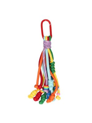 Bag Charm Rood Met Regenboog Kleuren