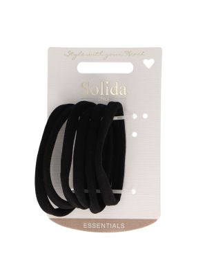 Solida Elastiekjes Zwart Soft Groot 6st.