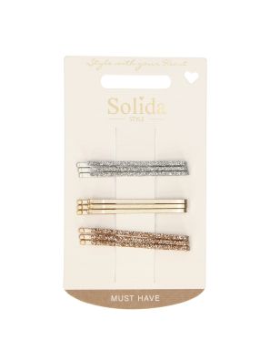 Solida Schuifspeld Zilver/Goud Glitter 9st.