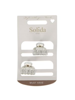 Solida Clips Zilver Glitter 2st.