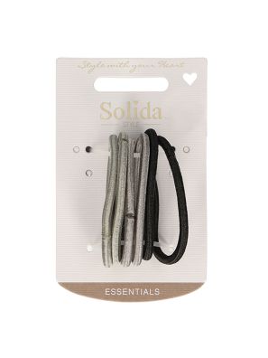 Solida Elastiekjes Zwart/Grijs Groot 6st.