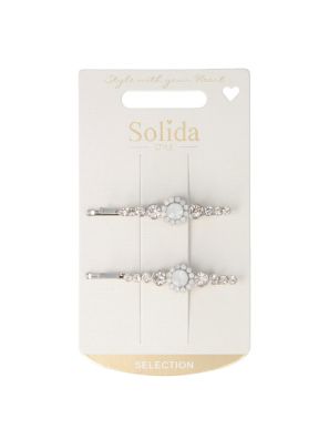 Solida Schuifspelden Zilver Strass 2st.