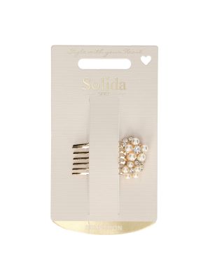 Solida Insteekkam Goud met Parel Bloemen