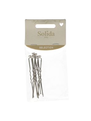 Solida Stekers Strass Zilver 6st.