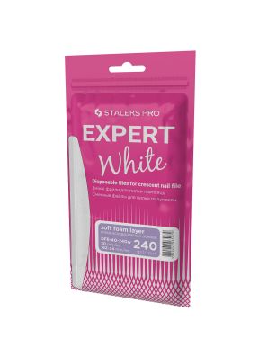 Staleks Pro Nagelvijl Wegwerp White Soft Base Expert 40/240 Grit Crescent 30st.