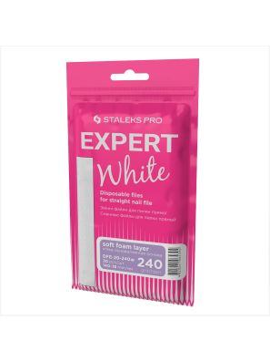 Staleks Pro Nagelvijl Wegwerp White Soft Base Expert 20/240 Grit Recht 30st.