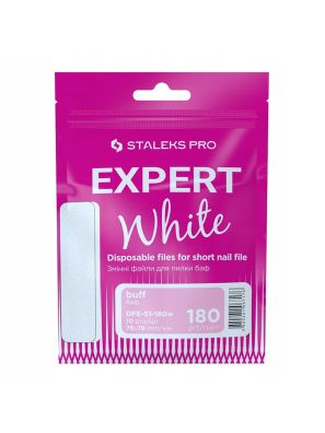 Staleks Pro Nagelvijl Wegwerp White Buff Soft Base Expert 51/180 Grit Kort 10st.