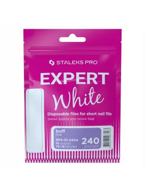 Staleks Pro Nagelvijl Wegwerp White Buff Soft Base Expert 51/240 Grit Kort 10st.