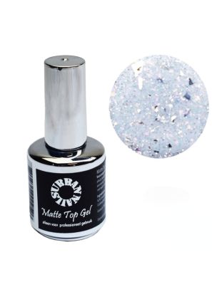 Urban Nails Glitter Matte Top Gel 01 Silver 15ml