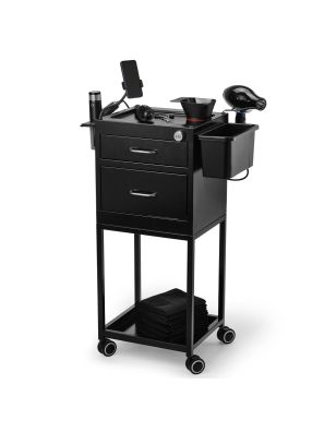 Werkwagen Metaal Zwart met Codeslot en 2 Lades